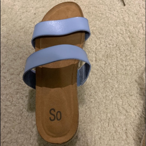 Brown w/ light blue strap sandals - Picture 2 of 3